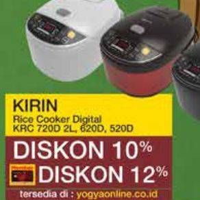 Promo Harga KIRIN Rice Cooker KRC-720D, KRC-620D, KRC-520D  - Yogya