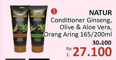 Promo Harga NATUR Conditioner Gingseng, Olive Aloe Vera, Moringa Urang Aring 200 ml - Alfamidi