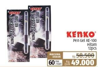 Promo Harga KENKO Gel Pen KE-100 12 pcs - Lotte Grosir