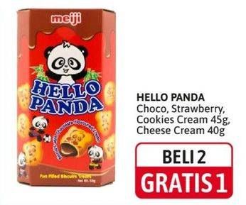 Promo Harga MEIJI HELLO PANDA Biscuit Chocolate, Strawberry, Cookies And Cream, Cheese Cream 45 gr - Alfamidi