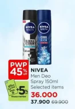 Promo Harga Nivea Men Deo Spray 150 ml - Watsons
