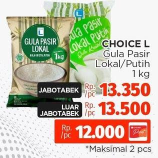 Promo Harga Choice L Gula Pasir Lokal, Lokal Putih 1000 gr - Lotte Grosir
