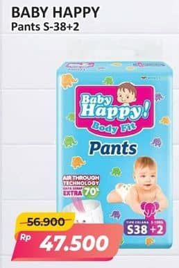 Promo Harga Baby Happy Body Fit Pants S38+2 40 pcs - Alfamart