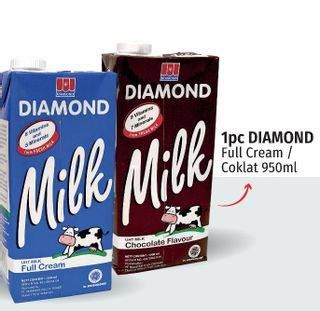 Promo Harga DIAMOND Milk UHT Chocolate, Full Cream 950 ml - LotteMart