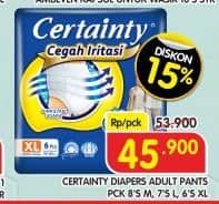 Promo Harga Certainty Adult Diapers M8, L7, XL6 6 pcs - Superindo