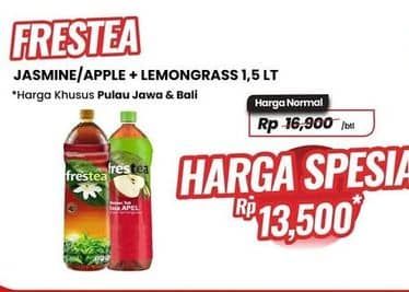 Promo Harga Frestea Minuman Teh Jasmine, Original, Apple 1500 ml - Carrefour