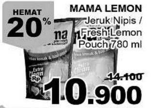 Promo Harga MAMA LEMON Cairan Pencuci Piring Jeruk Nipis, Fresh Lemon 780 ml - Giant