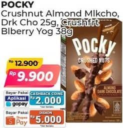 Promo Harga Glico Pocky Stick Crushed Nuts Almond Dark Chocolate, Crushed Nuts Almond Choco 25 gr - Alfamart