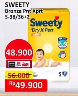 Promo Harga Sweety Bronze Pants Dry X-Pert S36+2 38 pcs - Alfamart