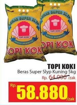 Promo Harga Topi Koki Beras  Super Slyp Kuning 5 kg - Hari Hari