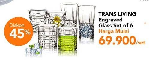Promo Harga TRANSLIVING Engraved Cup Set 6 pcs - Carrefour