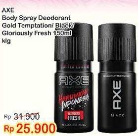 Promo Harga AXE Body Spray Gloriously Fresh, Black 150 ml - Indomaret