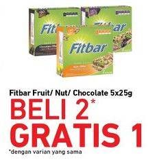 Promo Harga FITBAR Makanan Ringan Sehat Fruit, Nuts, Choco 5 pcs - Carrefour