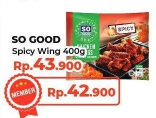 Promo Harga SO GOOD Spicy Wing 400 gr - Yogya