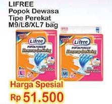 Promo Harga Lifree Popok Perekat Menyerap dan Kering M9, L8, XL7  - Indomaret