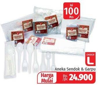 Promo Harga CHOICE L Sendok Garpu All Variants 100 pcs - Lotte Grosir