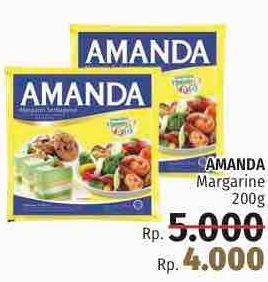 Promo Harga AMANDA Margarine 200 gr - LotteMart