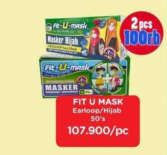 Promo Harga FIT-U-MASK Masker Hijab Headloop, Earloop 50 pcs - Watsons