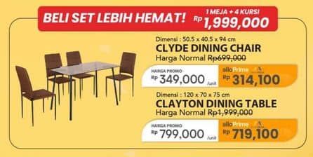 Promo Harga Clyde Dinning Chair  - Carrefour