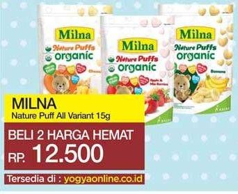 Promo Harga MILNA Nature Puffs Organic All Variants per 2 pouch 15 gr - Yogya