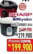 Promo Harga SHARP/MIYAKO Rice Cooker  - Hypermart