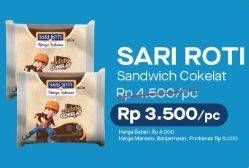 Promo Harga SARI ROTI Sandwich Coklat  - Alfamart