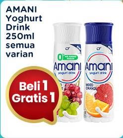 Promo Harga Amani Yoghurt Drink All Variants 250 ml - Indomaret