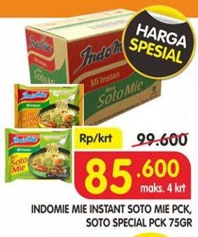 Promo Harga INDOMIE Mi Kuah Soto Mie, Soto Spesial 75 gr - Superindo