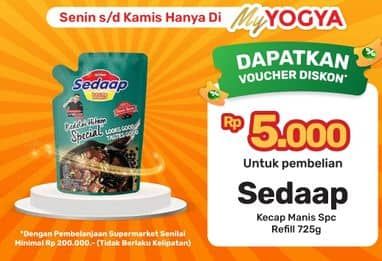 Promo Harga Sedaap Kecap Manis Kedelai Hitam Special 725 ml - Yogya