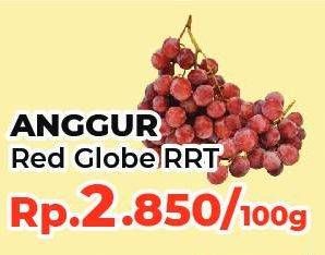 Promo Harga Anggur Red Globe RRT per 100 gr - Yogya