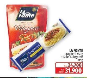Promo Harga La Fonte Saus Pasta + La Fonte Spaghetti   - Lotte Grosir
