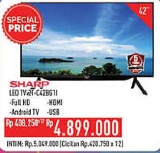 Promo Harga SHARP 2T-C42BG1i | Full HD Android TV 42"  - Hypermart