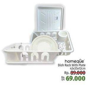 Promo Harga HOMEQUE Dish Rack With Plate 43 X 35 X 12 Cm  - LotteMart