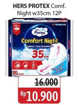 Promo Harga Hers Protex Comfort Night Wing 35cm 12 pcs - Alfamidi