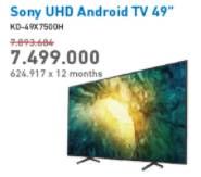 Promo Harga SONY UHD Smart TV 49'' KD-49X7500F  - Electronic City