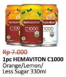 Promo Harga Hemaviton C1000 Orange, Lemon, Less Sugar 330 ml - Alfamidi