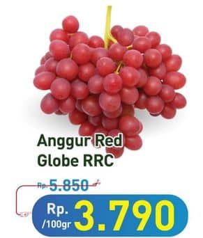 Promo Harga Anggur Red Globe RRC per 100 gr - Hypermart