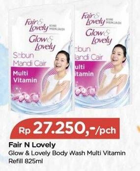 Promo Harga Glow & Lovely (fair & Lovely) Body Wash Multivitamin 825 ml - TIP TOP