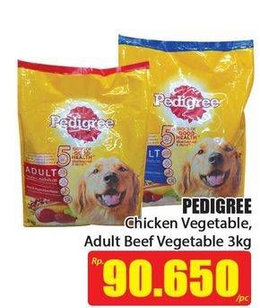 Promo Harga PEDIGREE Makanan Anjing Chicken Liver Vegetable, Beef 3 kg - Hari Hari