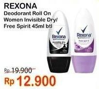 Promo Harga REXONA Deo Roll On Free Spirit, Invisible Dry 45 ml - Indomaret
