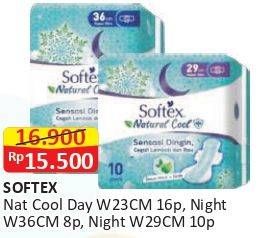 Promo Harga Softex Natural Cool+ Super Slim 23cm, 29cm, 36cm 8 pcs - Alfamart