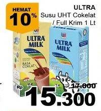 Promo Harga ULTRA MILK Susu UHT Full Cream, Coklat 1000 ml - Giant