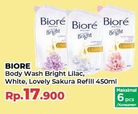 Promo Harga Biore Body Foam Bright Glow-Up Lilac Scent, White Scrub, Lovely Sakura Scent 400 ml - Yogya