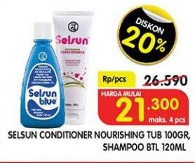 Promo Harga SELSUN Conditioner Nourishing 100 g/ Shampoo 120 mL  - Superindo