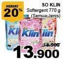 Promo Harga SO KLIN Softergent Blue Cloud Fresh Breeze, Rossy Pink, Cheerful Red 770 gr - Giant