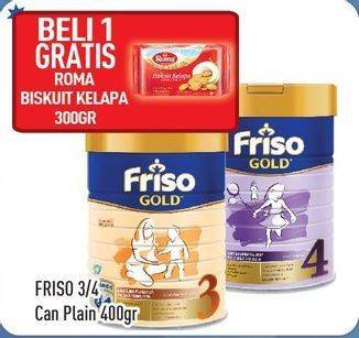 Promo Harga FRISO Gold 3/4 Susu Pertumbuhan Plain 400 gr - Hypermart
