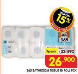 Promo Harga 365 Bathroom Tissue Embossed 10 roll - Superindo