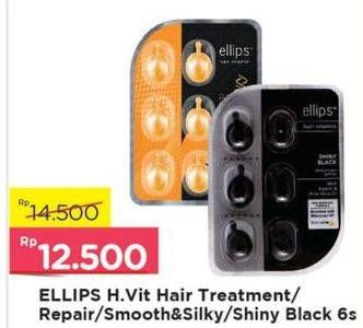 Promo Harga ELLIPS Hair Vitamin Hair Repair, Smooth Silky, Shiny Black 6 pcs - Alfamart