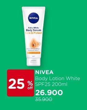 Promo Harga NIVEA Body Serum Extra White Care Protect 180 ml - Watsons