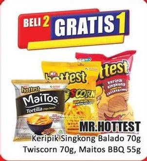 Promo Harga Mr Hottest Keripik Singkong/Mr Hottest Twiscorn/Mr Hottest Maitos Tortilla Chips   - Hari Hari
